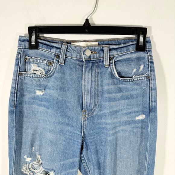 Reformation Julia High Rise Cigarette Ankle Distressed Denim Jeans Antigua 25 - Picture 7 of 16